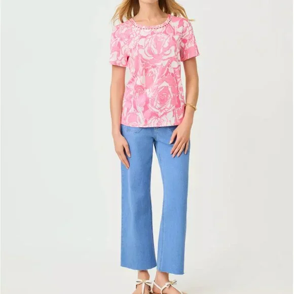 Lilly Pulitzer Clairmont Pearl Knit Top - Confetti Pink Rosanna